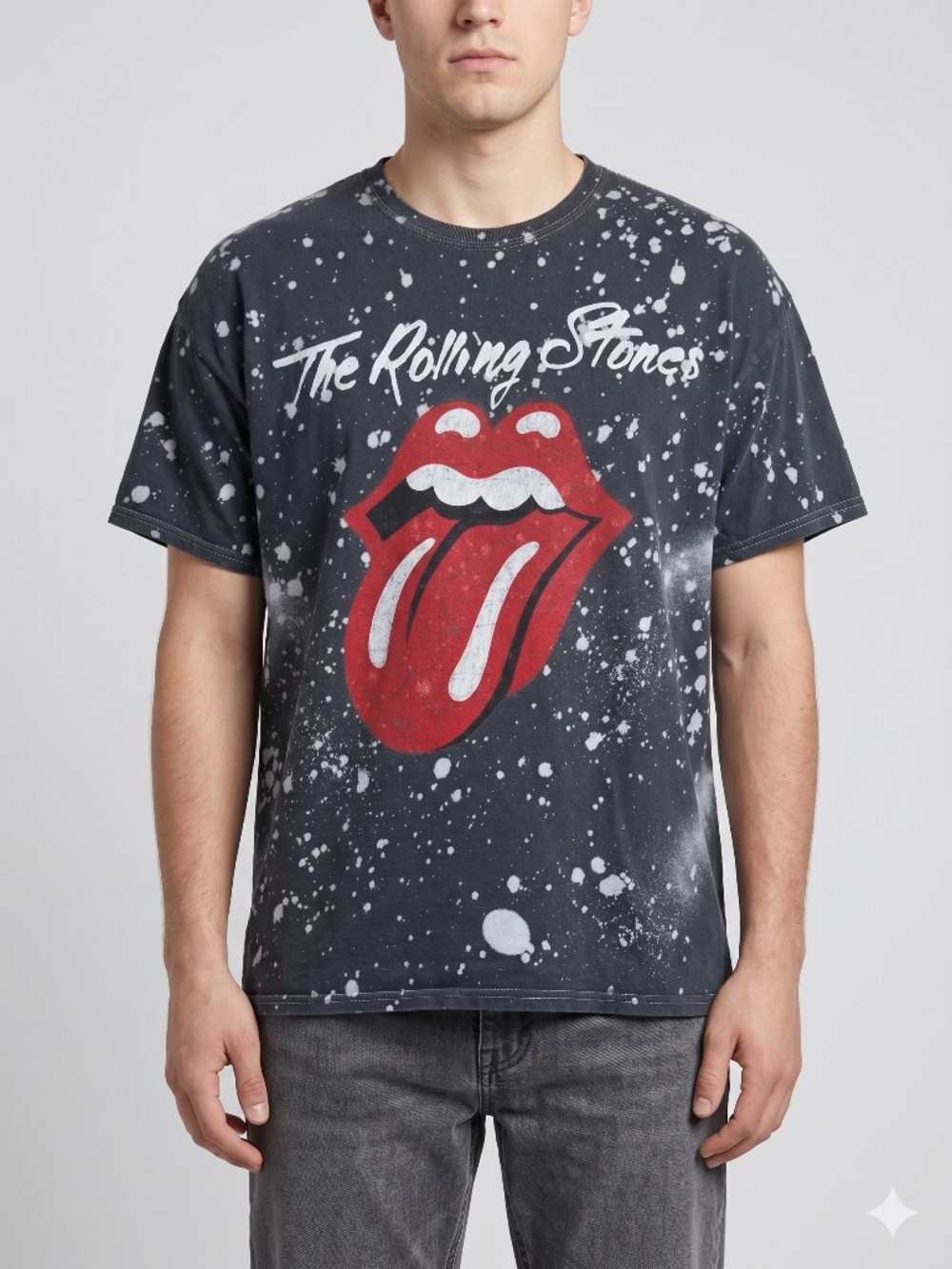 Rolling Stones Classic Tongue Logo Splatter Tie Dye Shirt XXL Bravado 2017